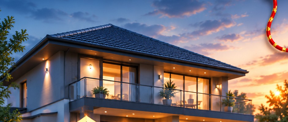 Dr. Fixit Roofseal Classic protecting a modern home at dusk
